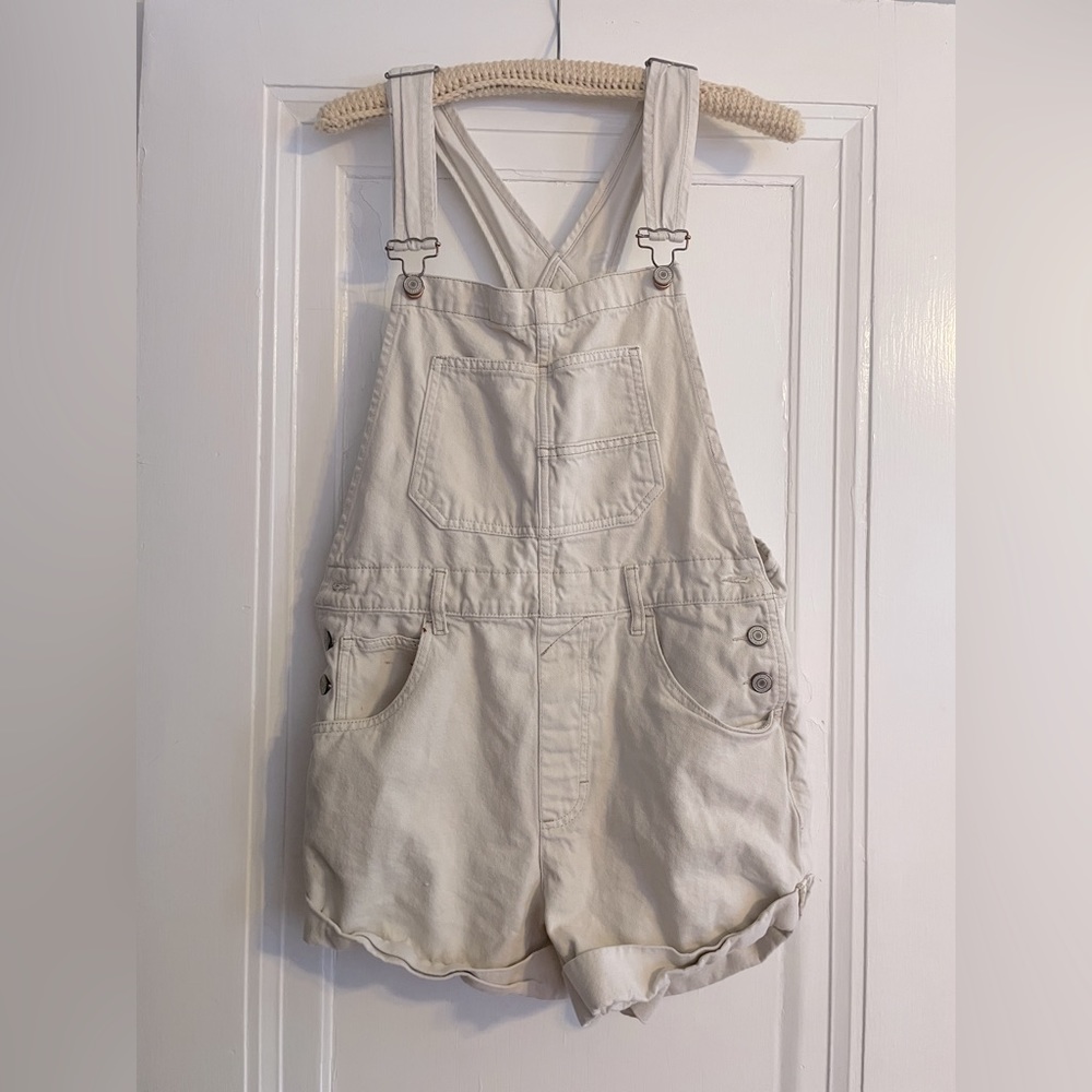 Free People Top rated Ziggy Shortalls denim, off white Size M